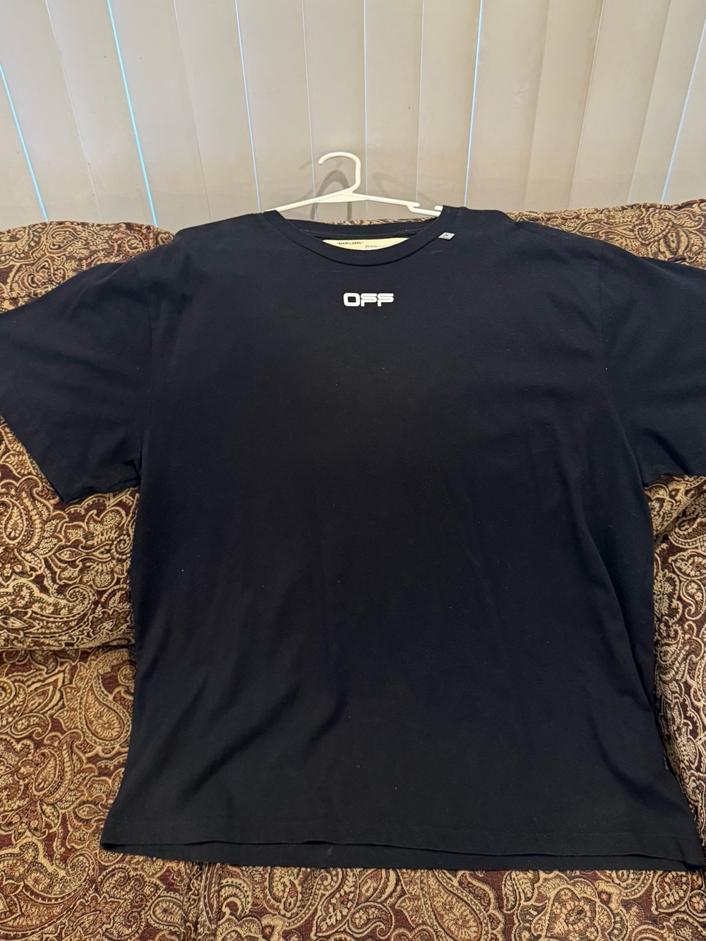 Off-White Black Crewneck T-Shirt with White 'OFF' Chest Logo